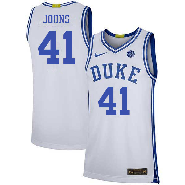 Men #41 Max Johns Duke Blue Devils 2022-23 College Stitched Basketball Jerseys Sale-White